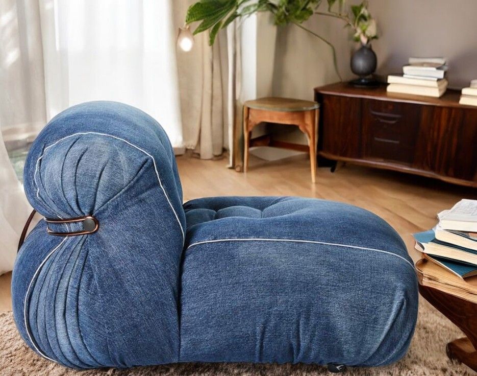 Fauteuil en denim Soriana Cassina