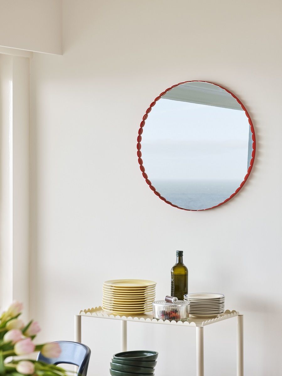 Arcs Mirror Round Red Miroir rond Hay