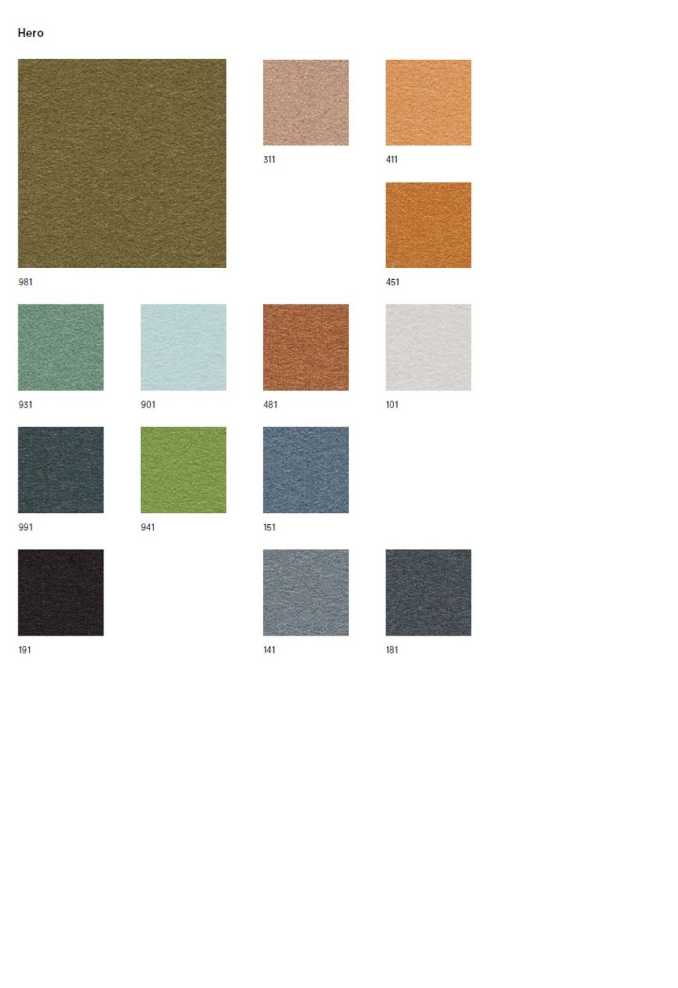 Sample carte Hero Kvadrat