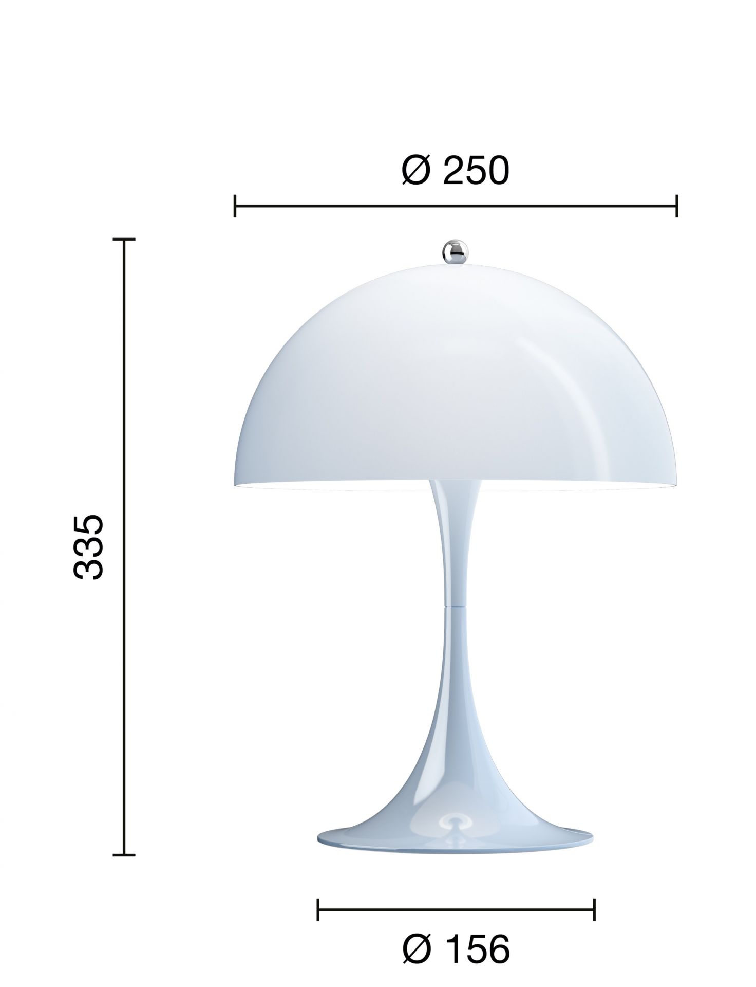 Panthella 250 Table lamp LED Lampe de table Louis Poulsen Opal Pale bleu