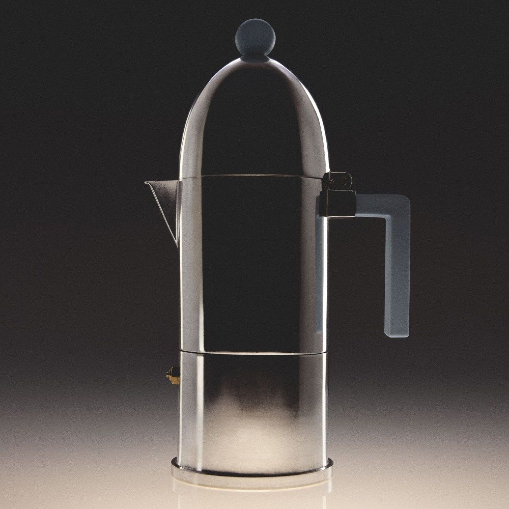 La Cupola 9095/6AZFM Cafetière espresso bleu clair Alessi