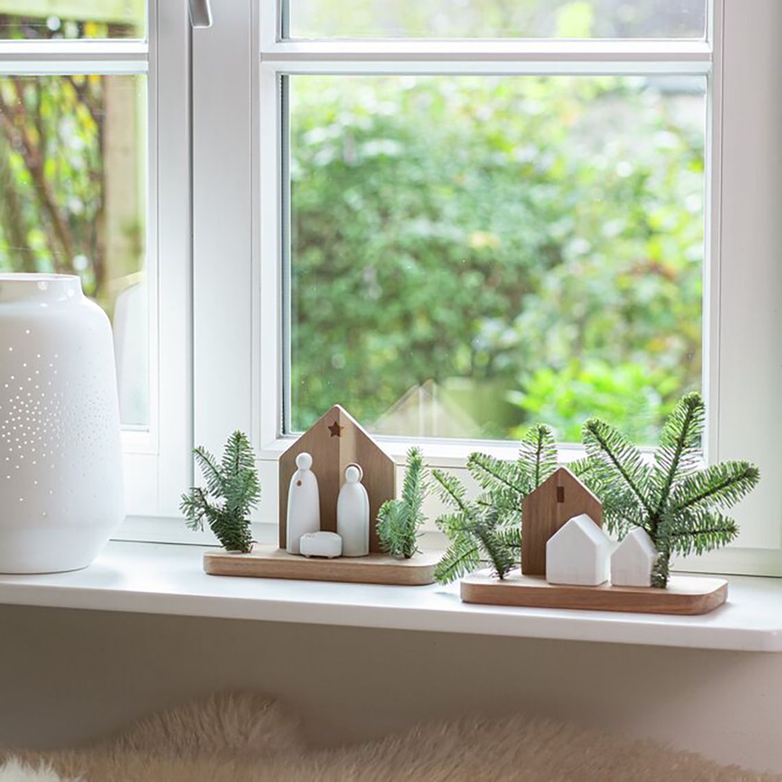 Paysage de Noël Crèche Roues