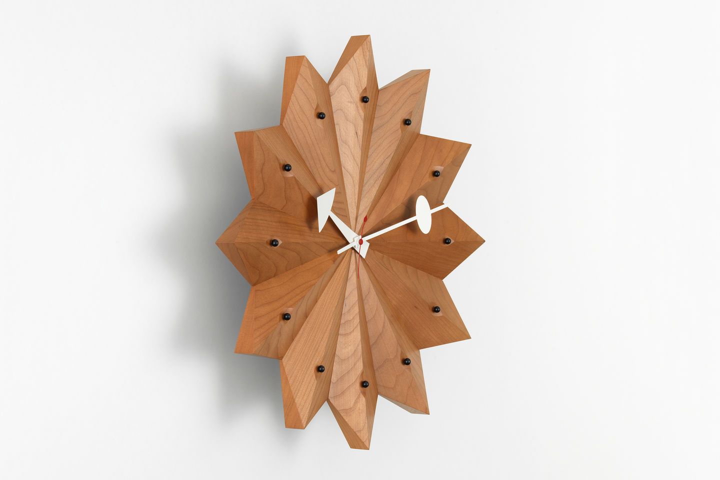 Fan Clock Horloge Murale Bois De Cerisier Vitra