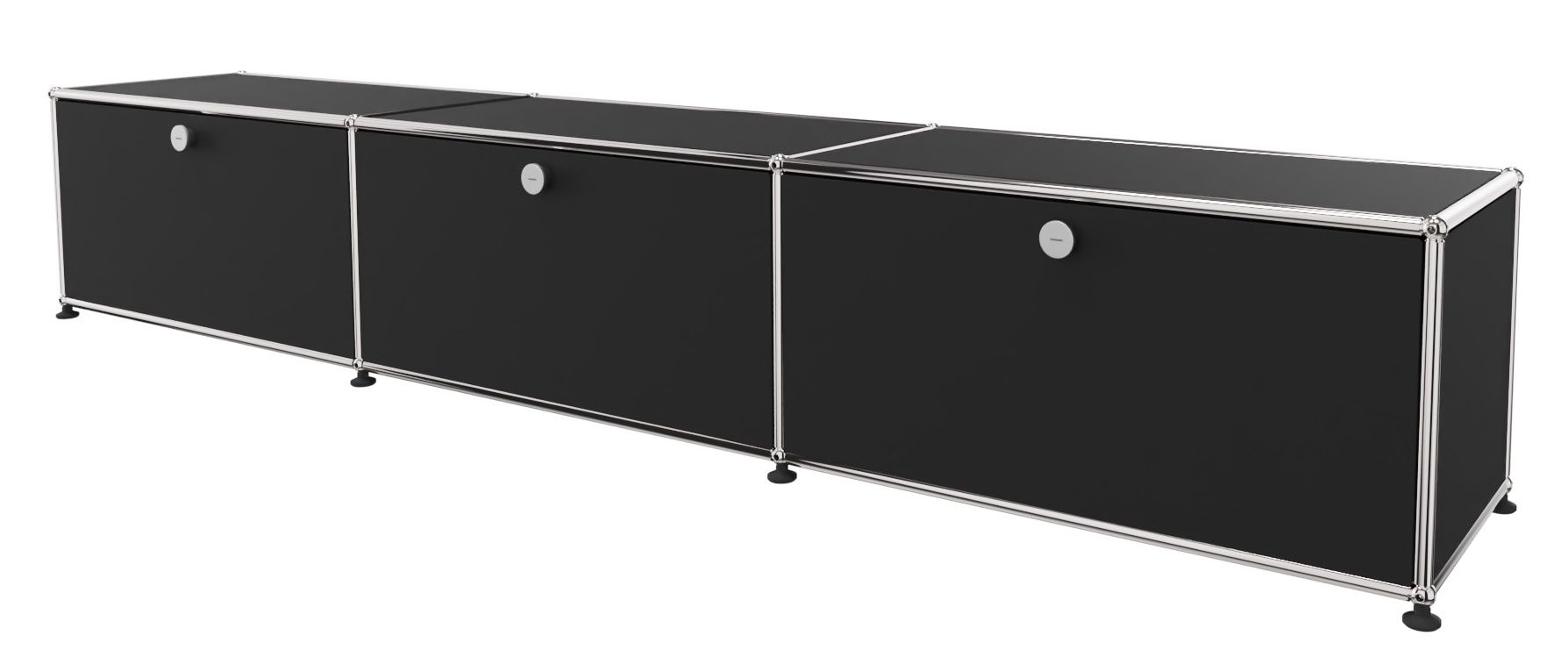 USM Haller Lowboard 3 Volets Noir graphite - FAST DELIVERY
