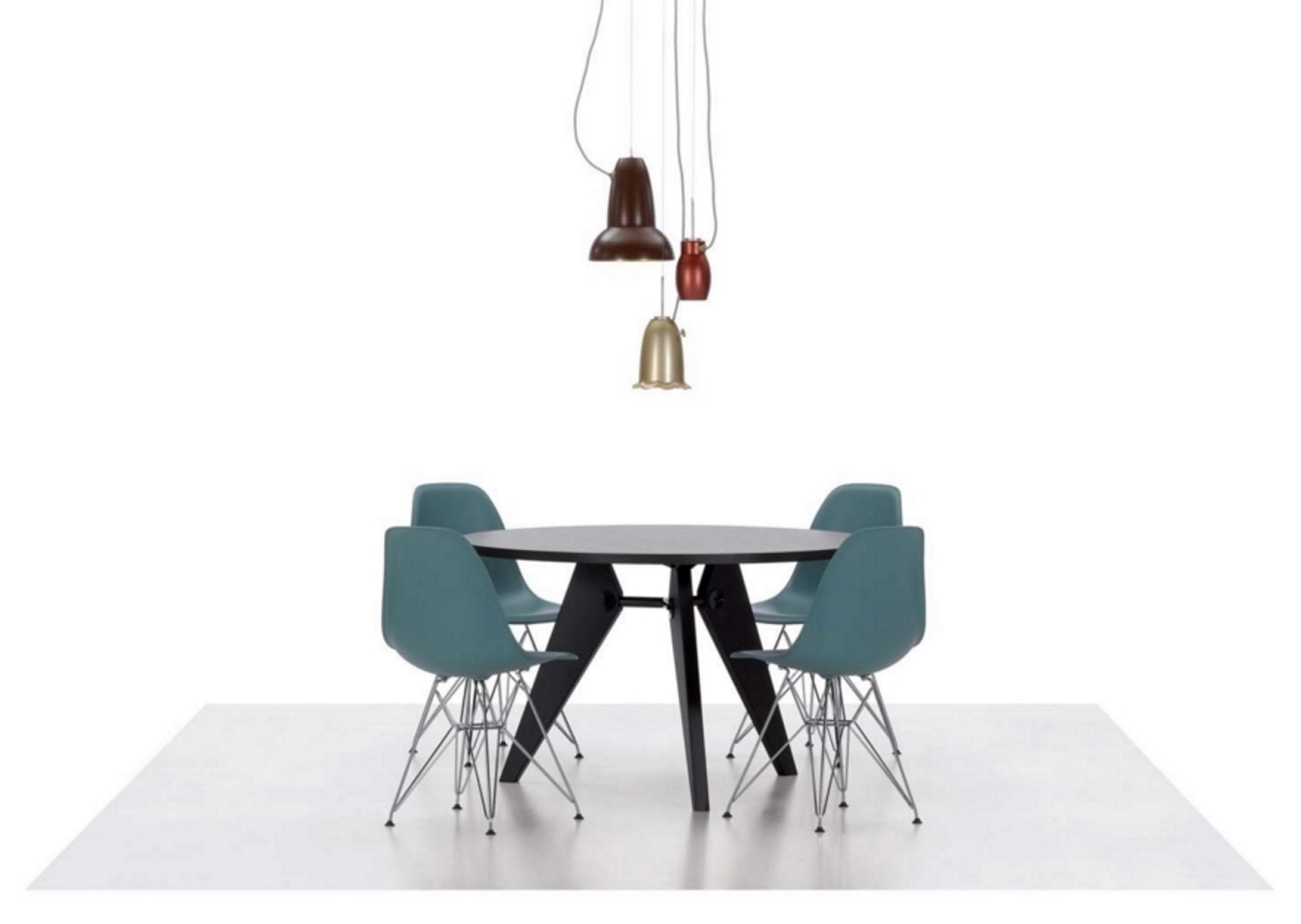 Eames Plastic Side Chair DSR Stuhl Vitra-Classic rot-Basic dark Eames Plastic Side Chair DSR Stuhl Vitra-Classic rot-Basic dark
