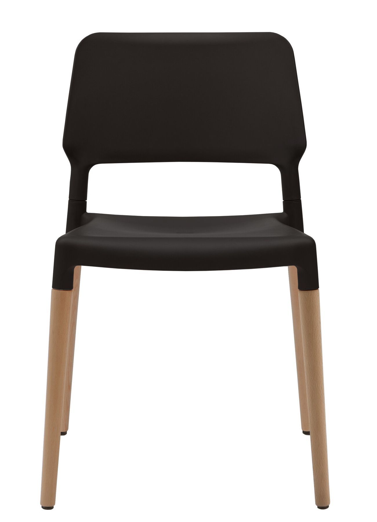 Schwarzer Belloch Stuhl von Santa & Cole mit Holzbeinen, moderner Indoor Stuhl für Esszimmer.