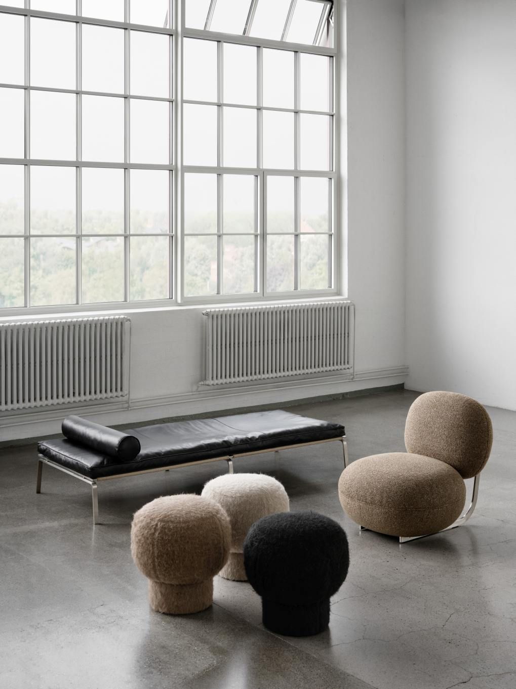 Copper Lounge Chair fauteuil structure en acier inoxydable NORR11