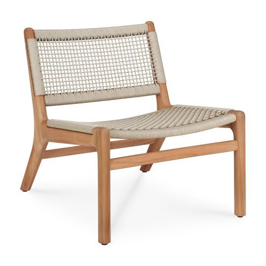 Jack Woven Fauteuil Lounge Extérieur Teck Cordon Beige Ethnicraft