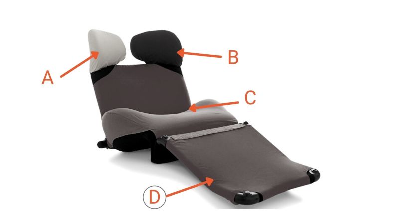 A - Housse d'appui-tête gauche, Wink Popeline Rouge Cassina OFFRE SPECIALE