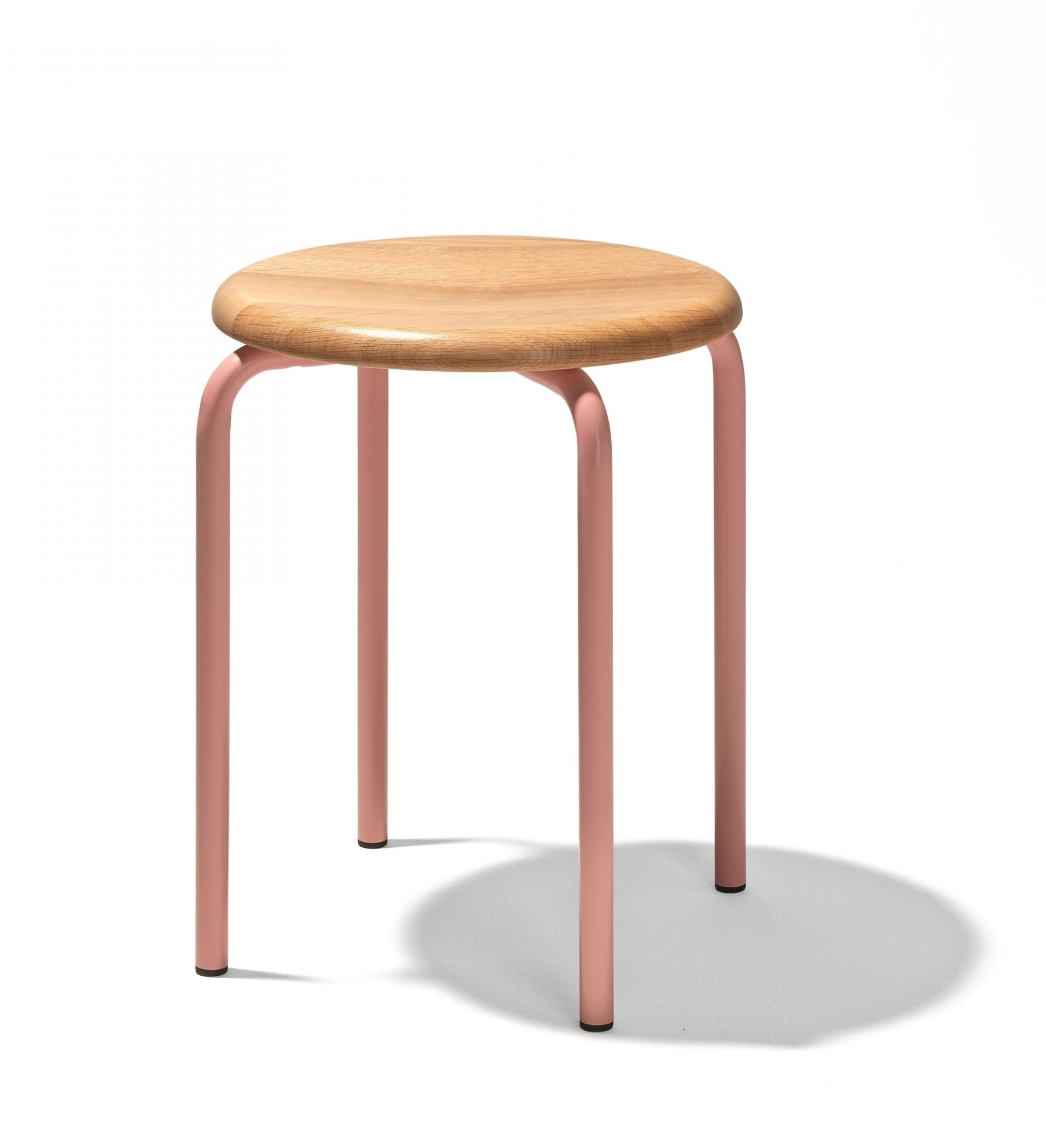 Tom Tabouret empilable Richard Lampert naturel / rose clair