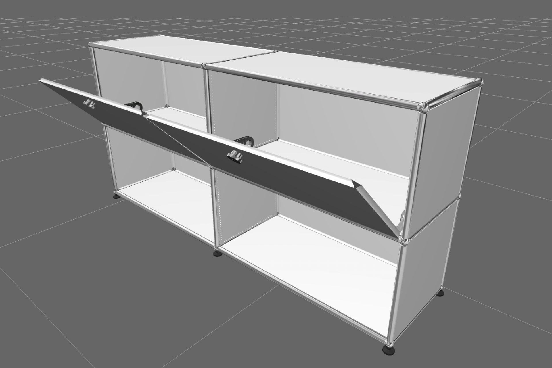 USM Haller Buffet 2 Volets / 2 Ouverts Blanc pur - FAST DELIVERY