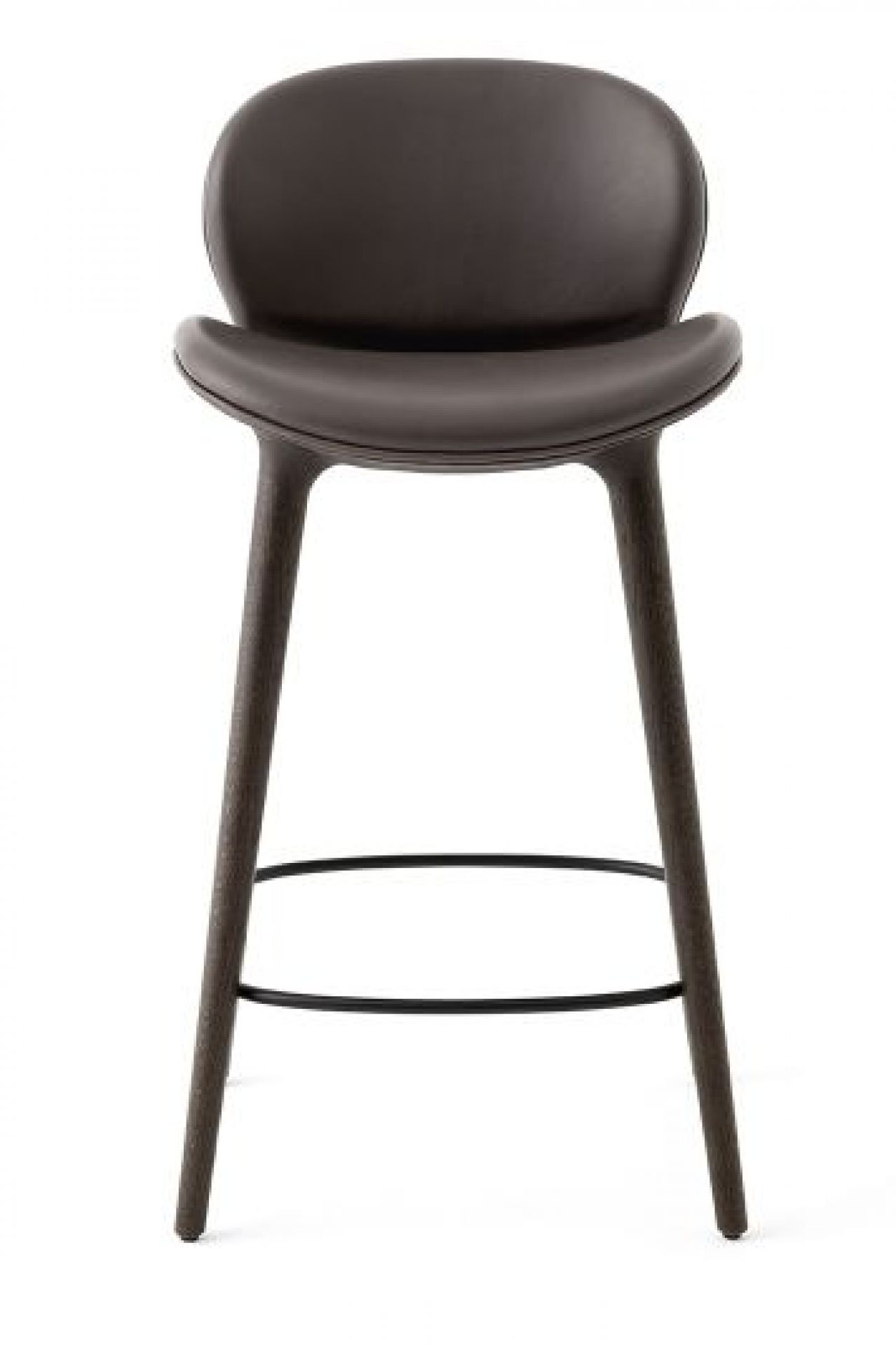 Lodge Tabouret de bar chêne foncé / cuir brun foncé Vipp