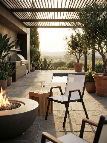 Pilotis fauteuil avec accoudoirs Batyline Extérieur Fermob