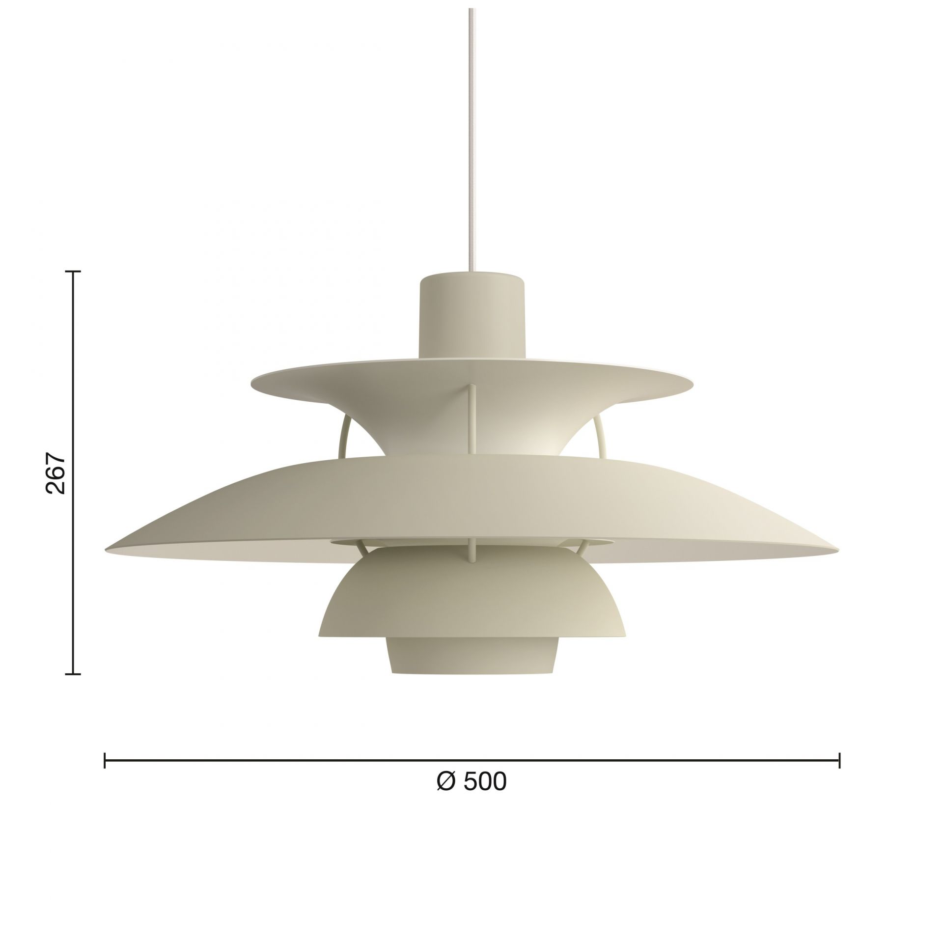 PH 5 Monochrome Lampe suspension Louis Poulsen Pale Pewter