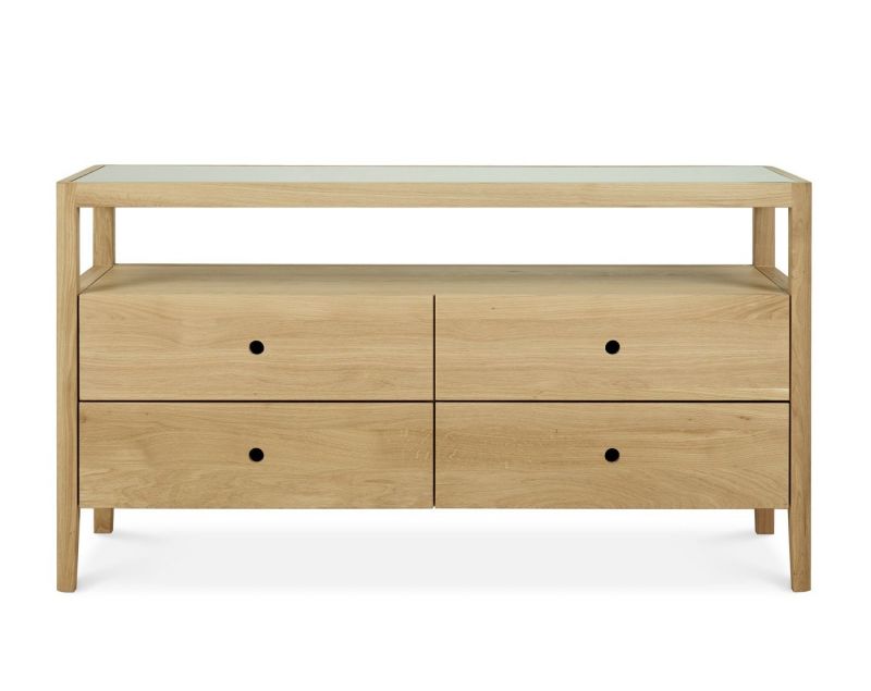 Commode Spindle avec 4 tiroirs en chêne Ethnicraft
