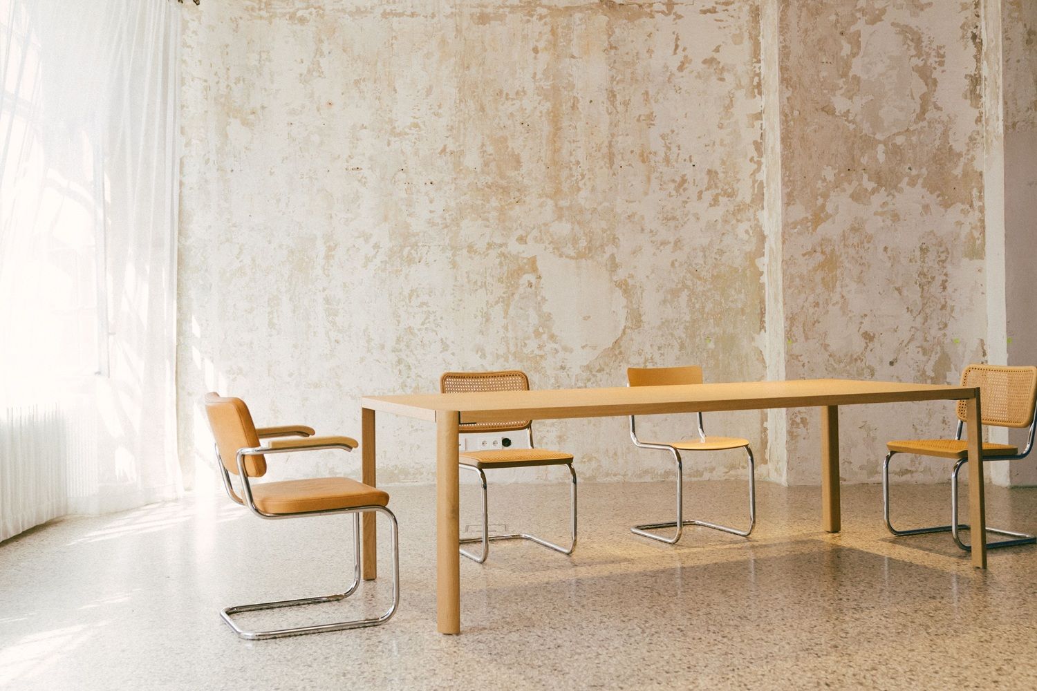 S 32 V Tube en acier Classique à bras oscillant libre CHROME/NATUREL Thonet COMBINAISON PRÉFÉRÉE