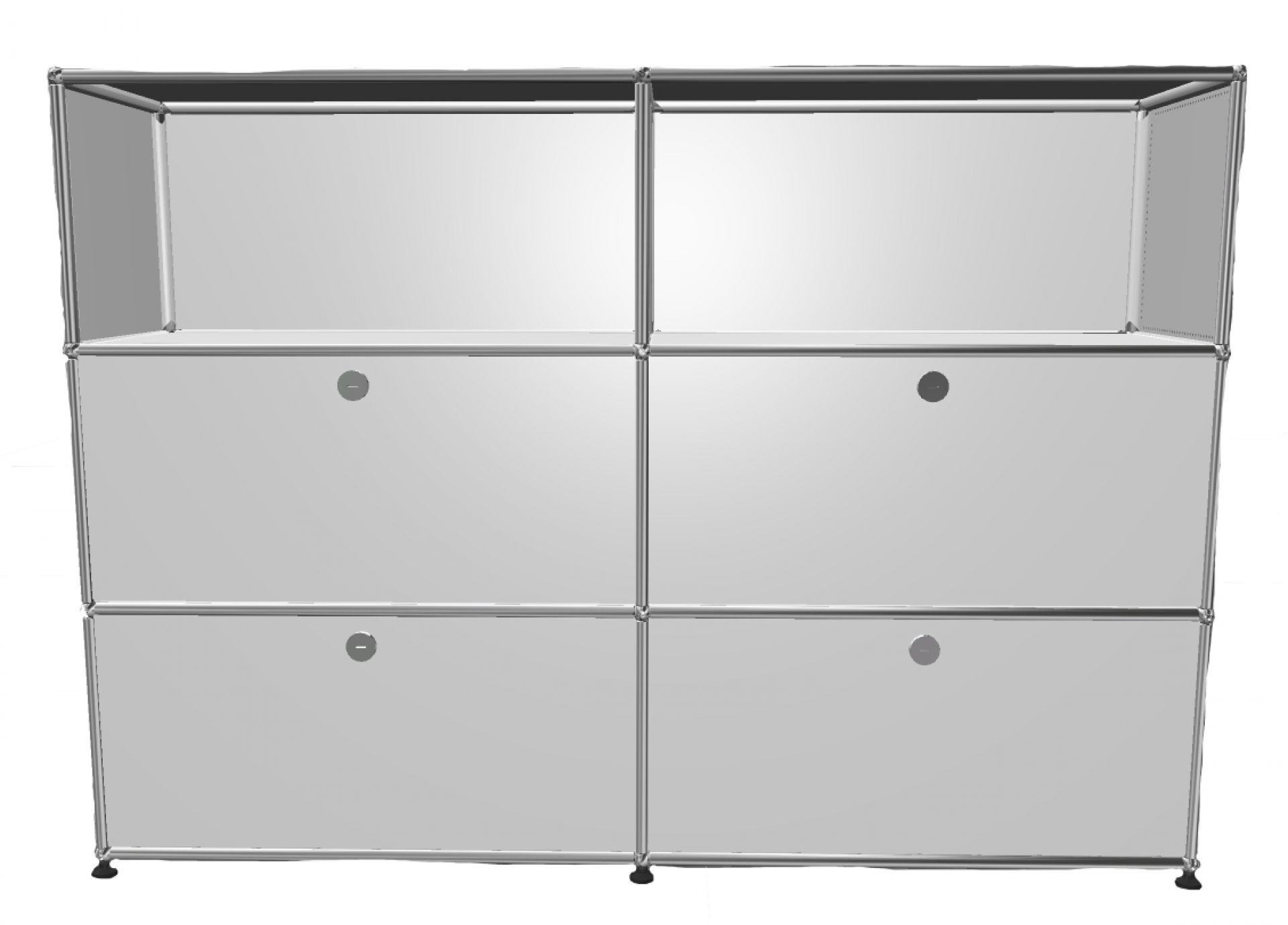 USM Haller Highboard 2 Open / 2 Flaps / 2 Drawer Blanc pur - FAST DELIVERY       