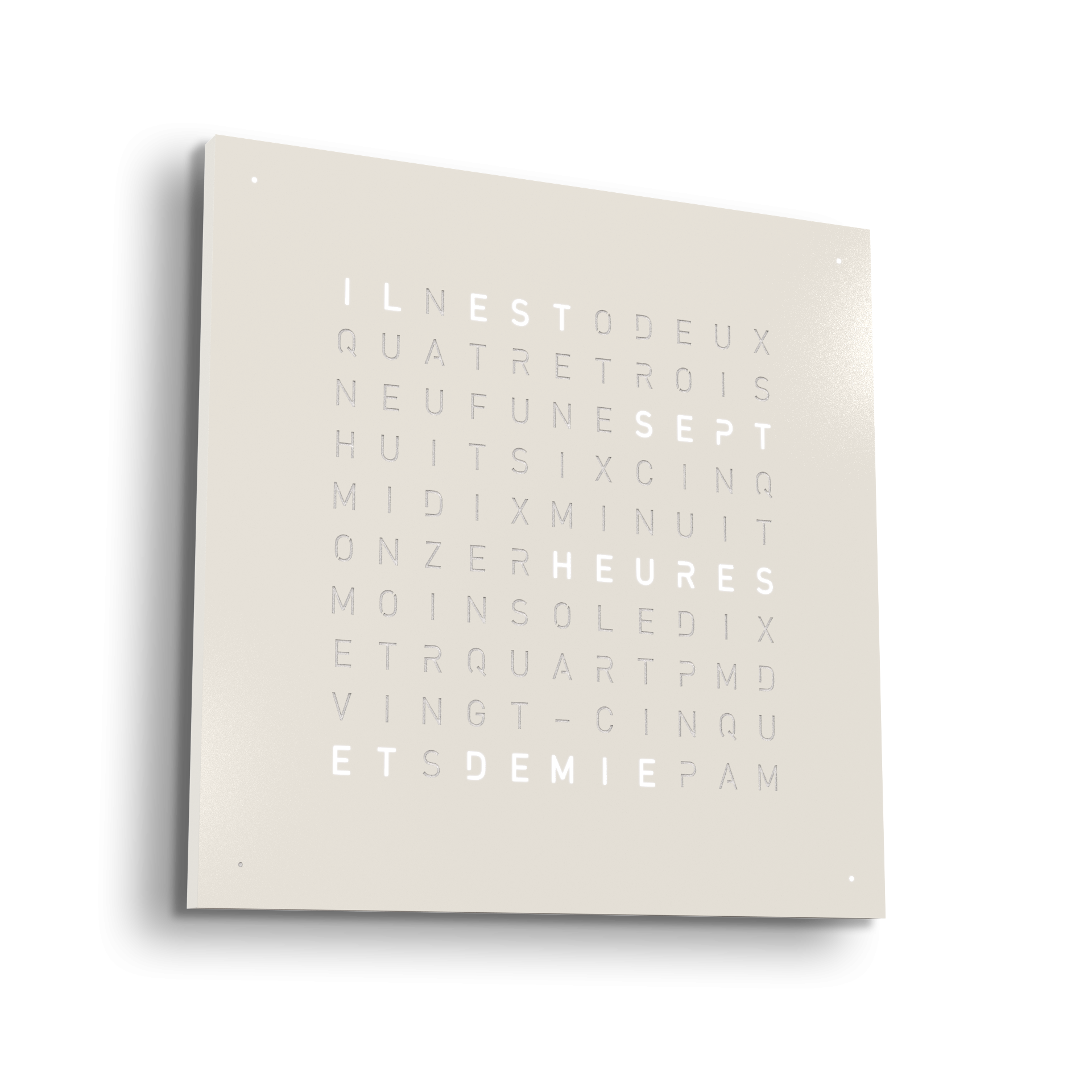 Earth 45 Steel Series Horloge murale / Objet temporel Français QLOCKTWO
