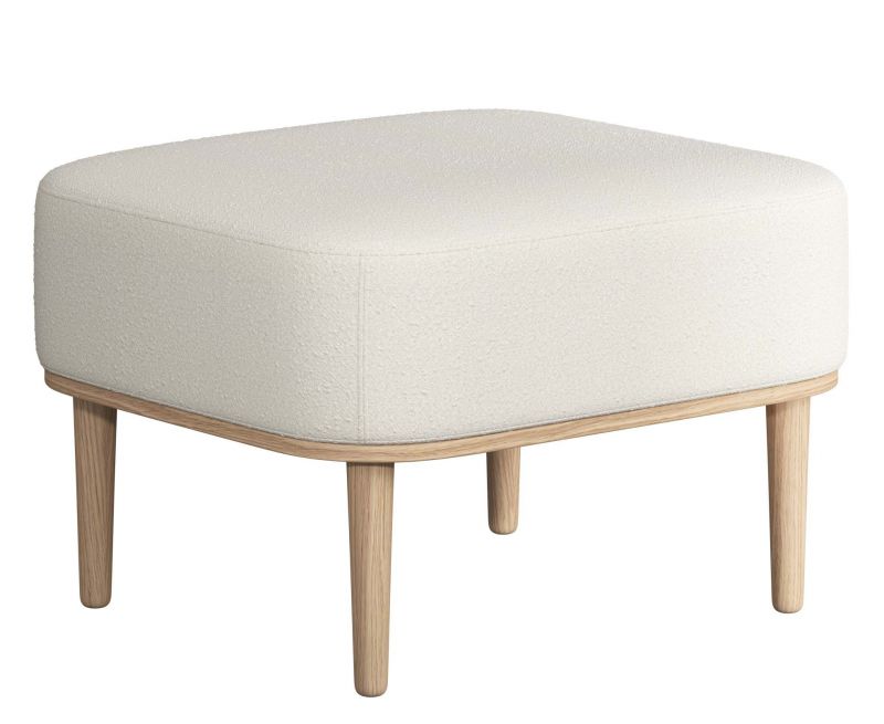Serena Pouf Ottoman chêne naturel novoform Nubbio blanc