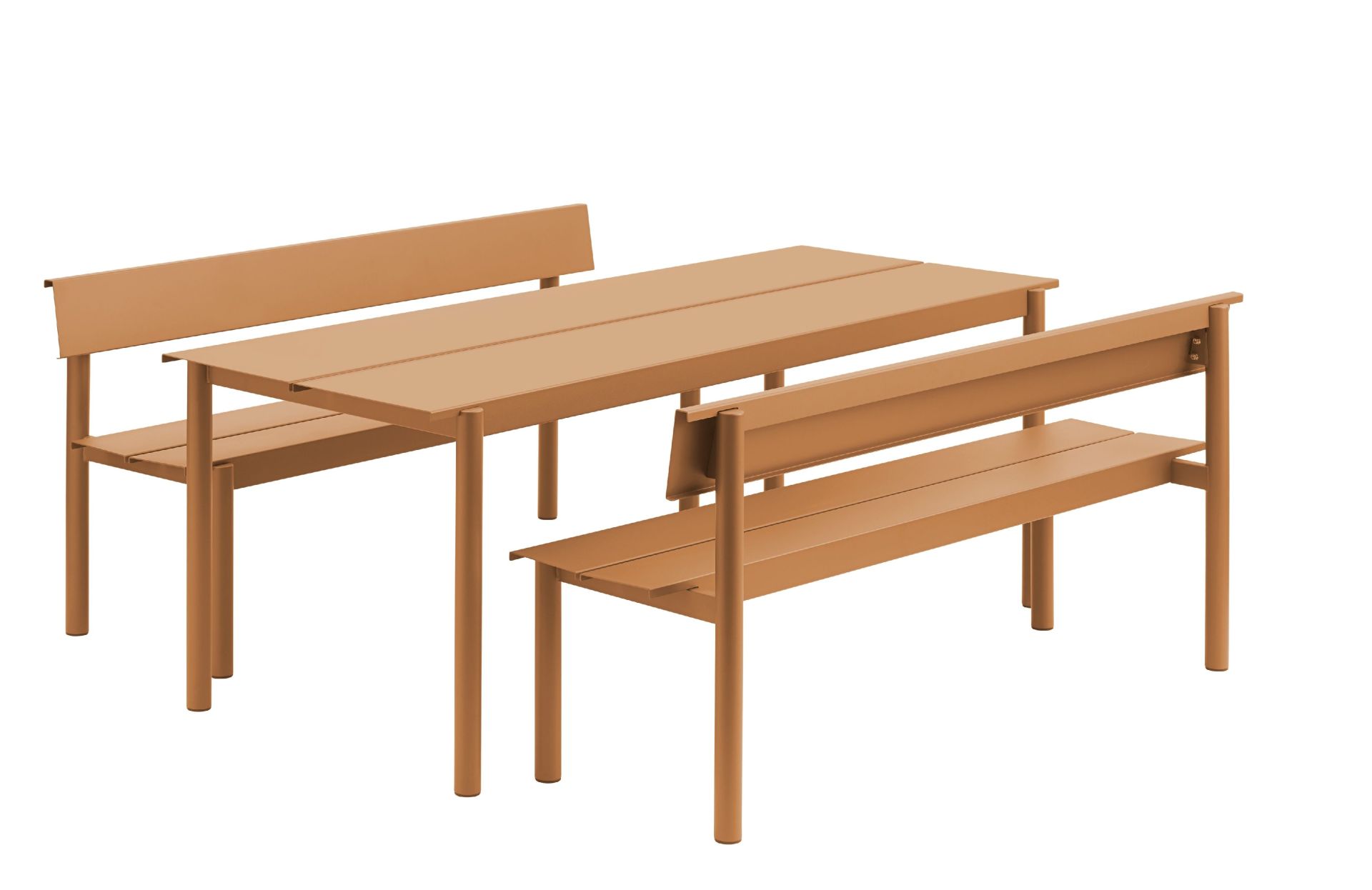 Linear Steel Bench Banc d'extérieur avec dossier 110x34 cm Muuto 