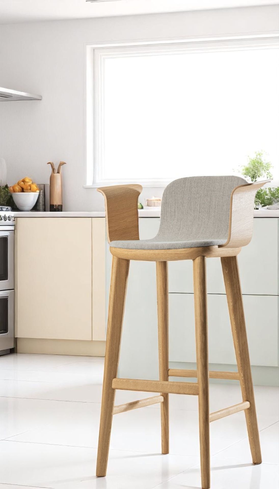 Aeon Comfort Barstool Tabouret de bar avec accoudoirs Entièrement rembourré Zeitraum