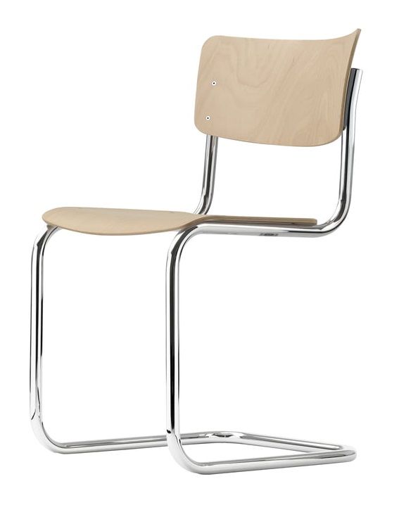 S 43 Classique en tube d'acier, chaise cantilever, hêtre CHROME/NATUREL, Thonet, COMBINAISON DE PRÉFÉRENCE