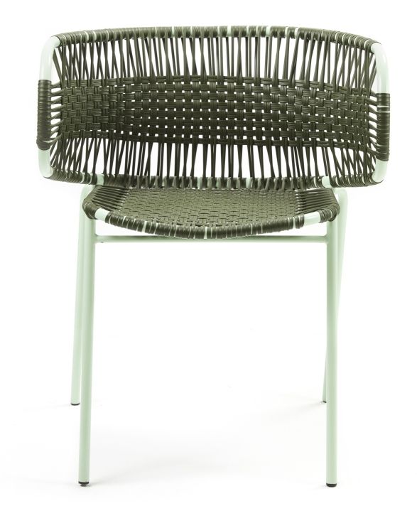 Cielo Stacking Armchair Chaise à accoudoirs empilable Outdoor ames Vert olive - Vert pastel