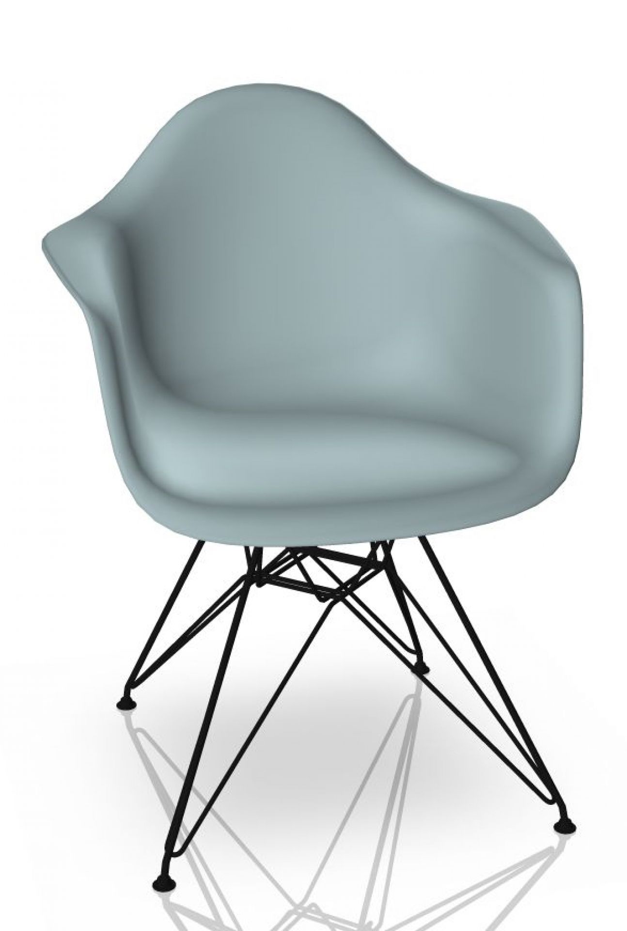 Eames Plastic Arm Chair DAR Chaise Vitra Noir - Ice grey