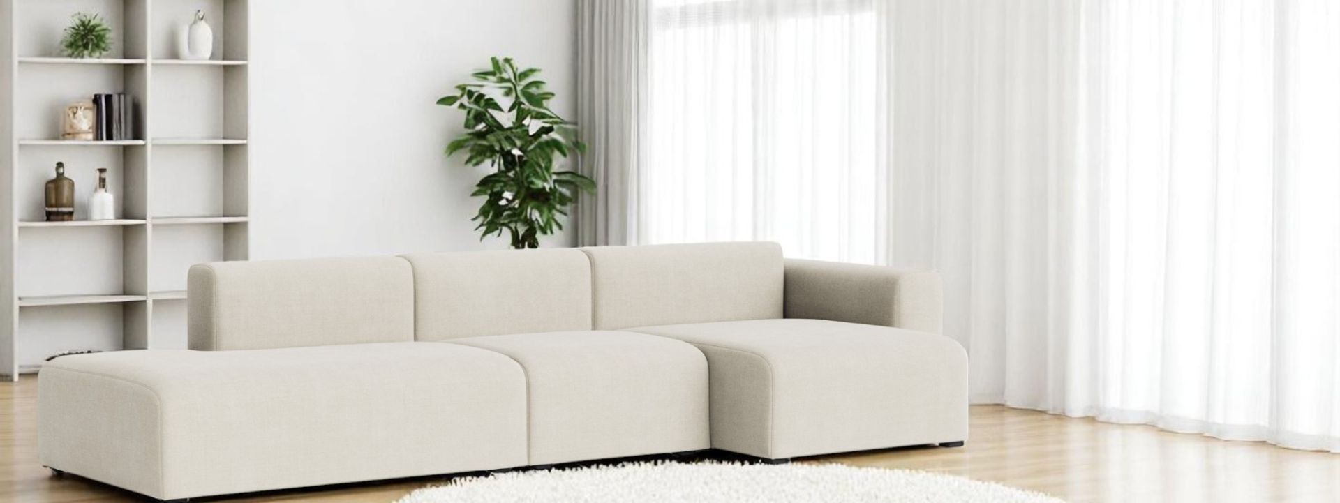 Canapé Mags 3 places Combination 4 Low Armrest avec accoudoir à droite Hay