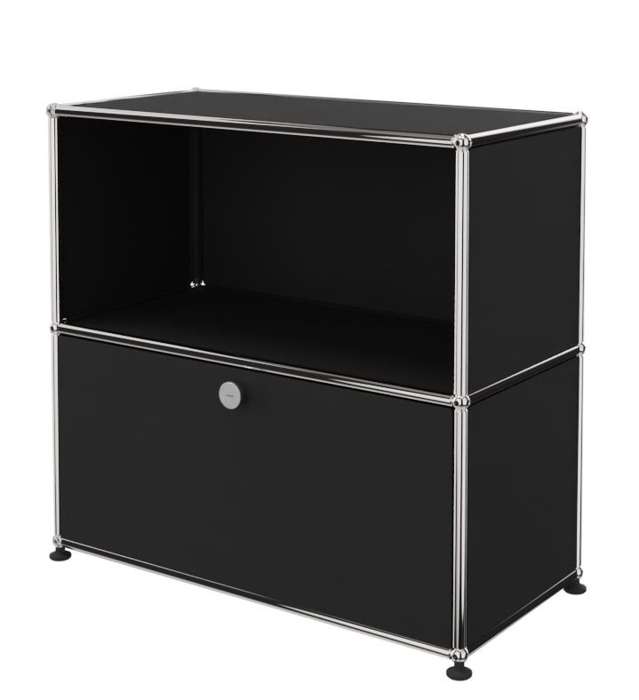 USM Haller Sideboard 1 Ouvert / 1 Volet Noir graphite - FAST DELIVERY     