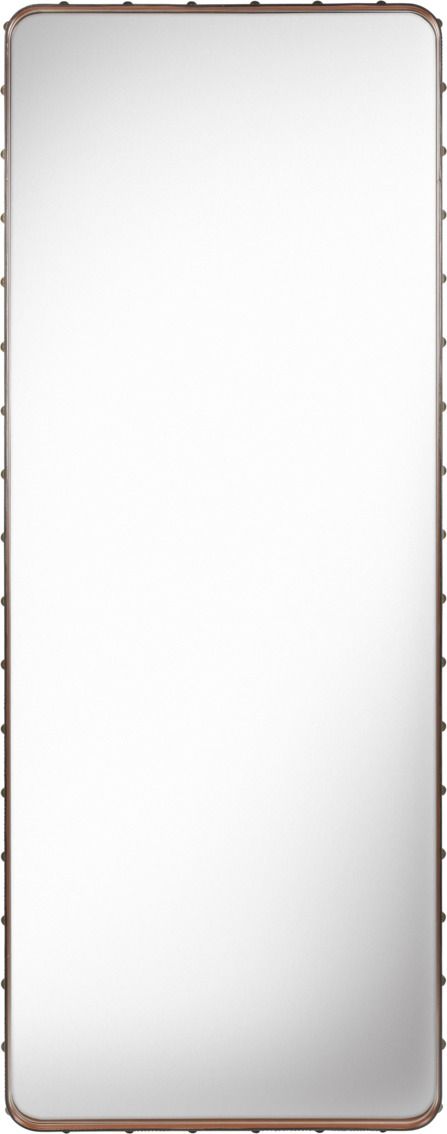 Adnet Rectangular miroir Large cuir marron Gubi