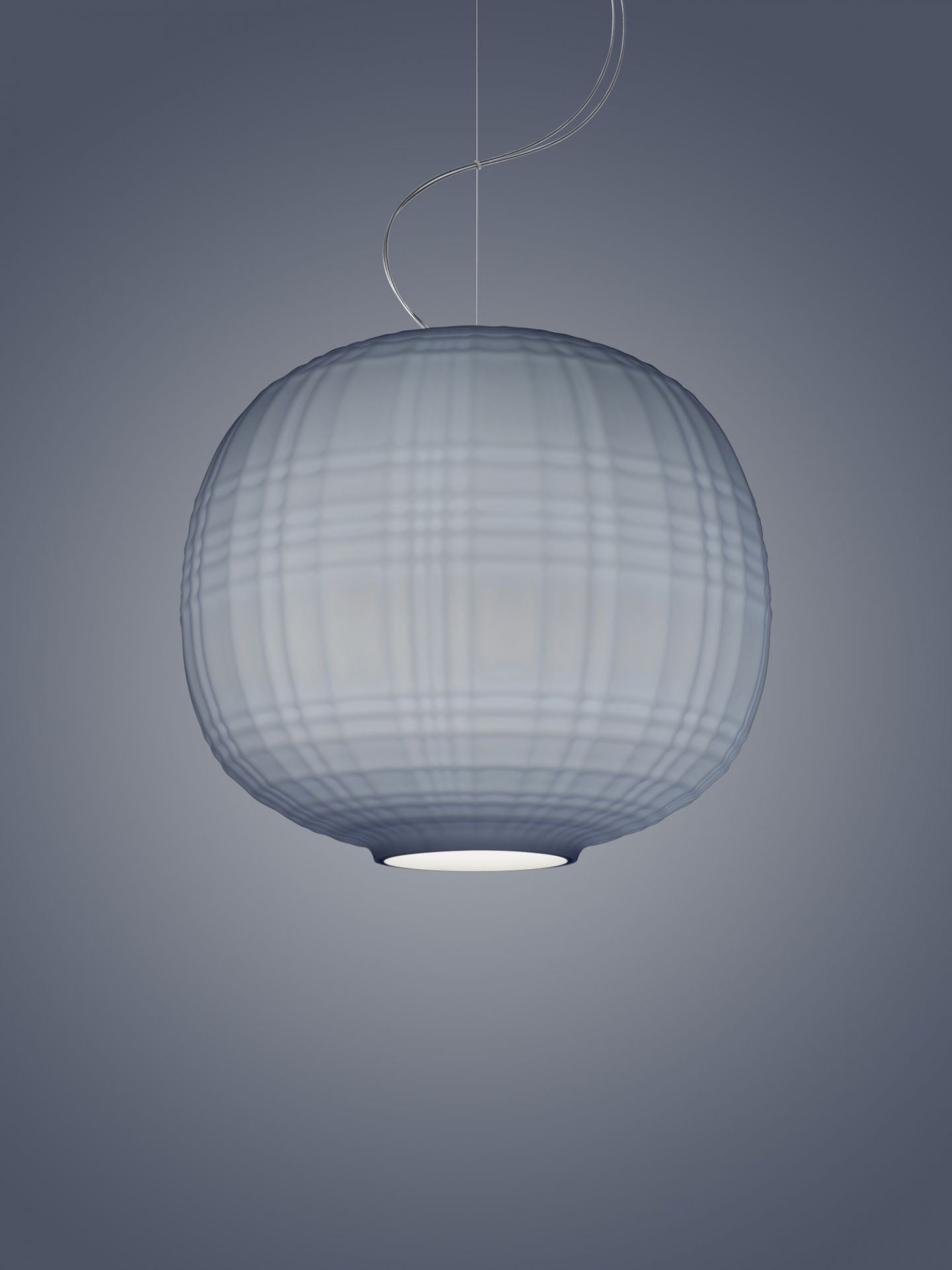 Foscarini Tartan Pendelleuchte in Grau, moderne Hängelampe mit karierter Oberfläche für stilvolle Innenbeleuchtung.