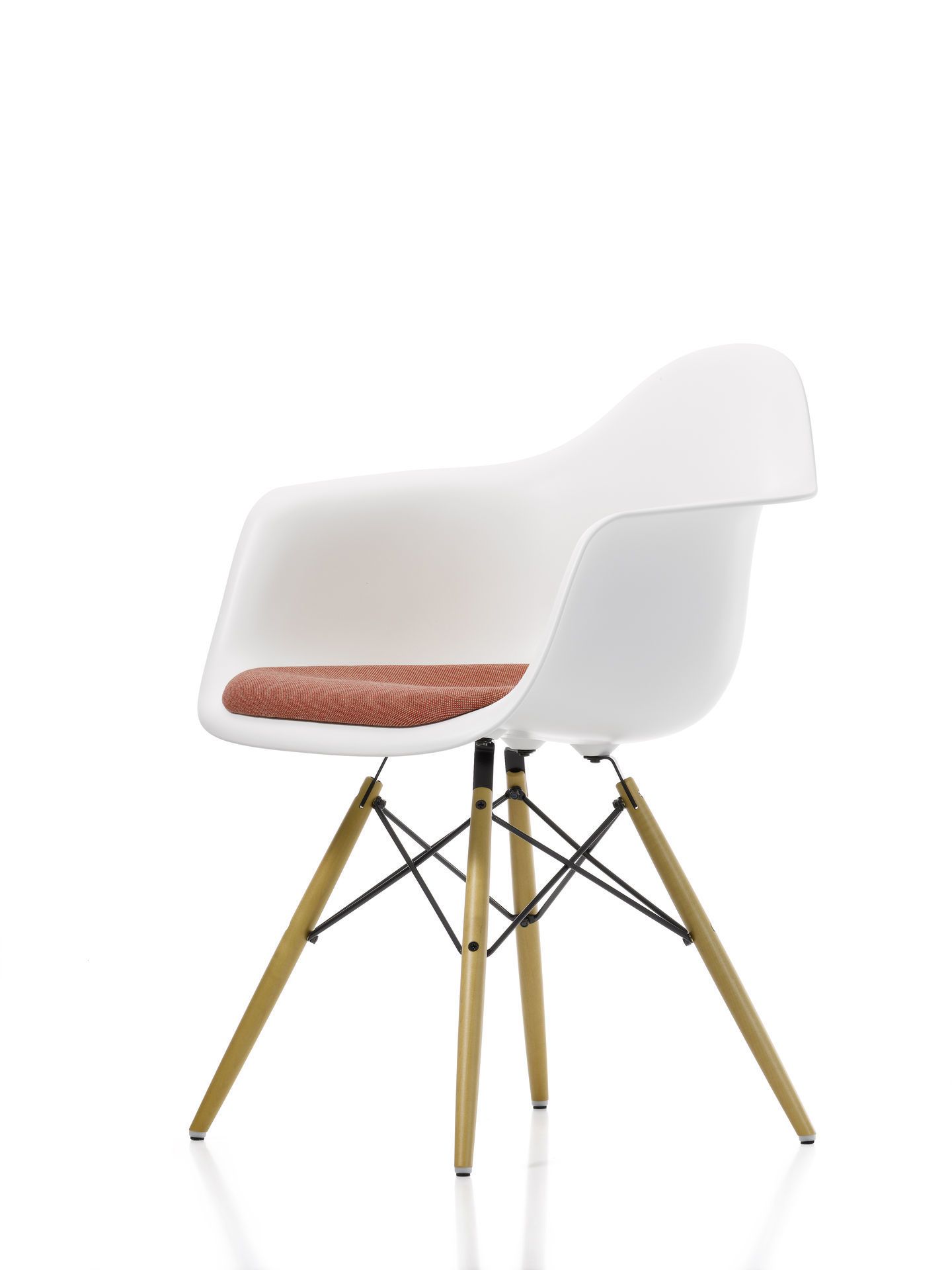 Eames Plastic Arm Chair DAW chaise avec coussin d'assise Vitra