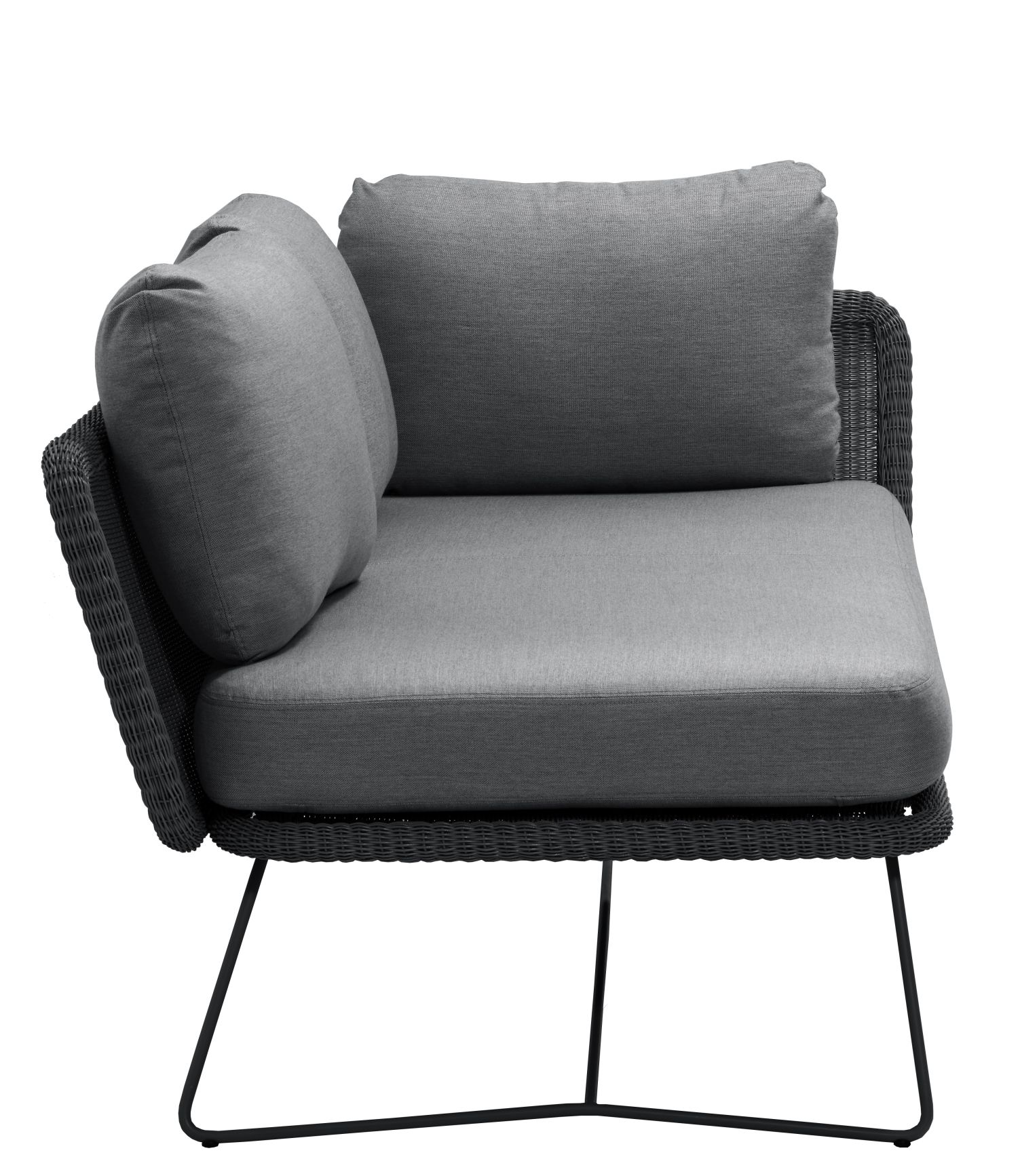 Horizon Outdoor Canapé modulable 2 places gauche Cane-Line Structure noire / Coussin gris