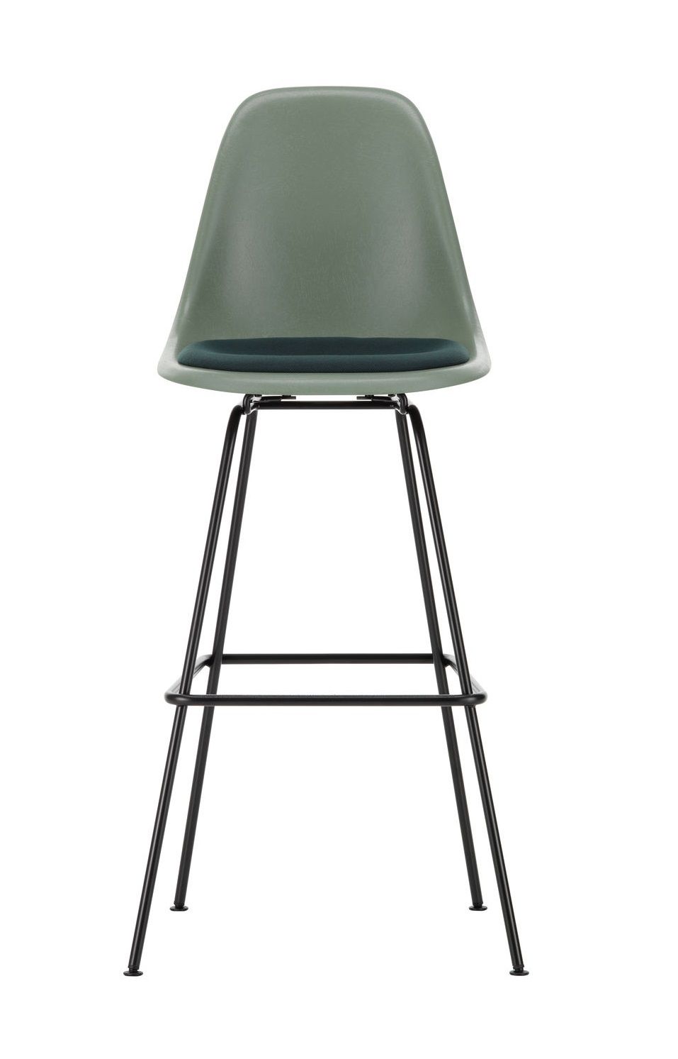 Eames Fiberglass Bar Stool High Tabouret de bar avec coussin d'assise Vitra 
