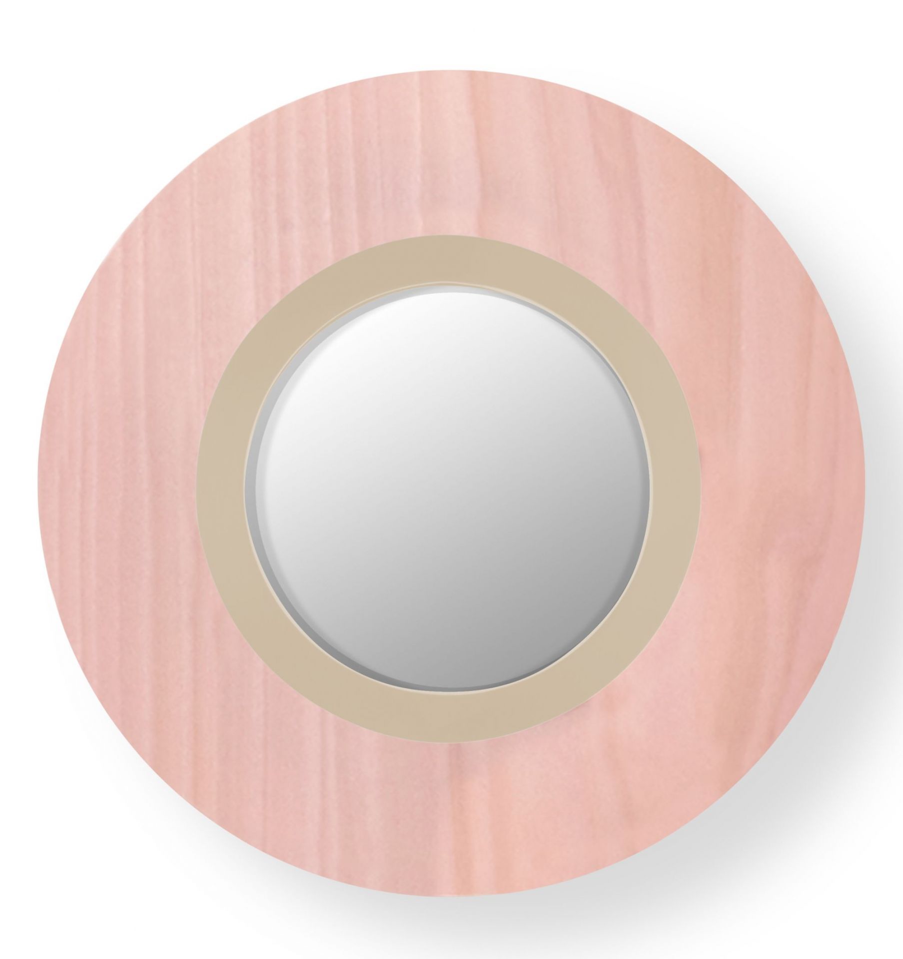 Lens LED Applique Murale Round Metal Ring in Blanc Ivory Rose pâle LZF Lamps 