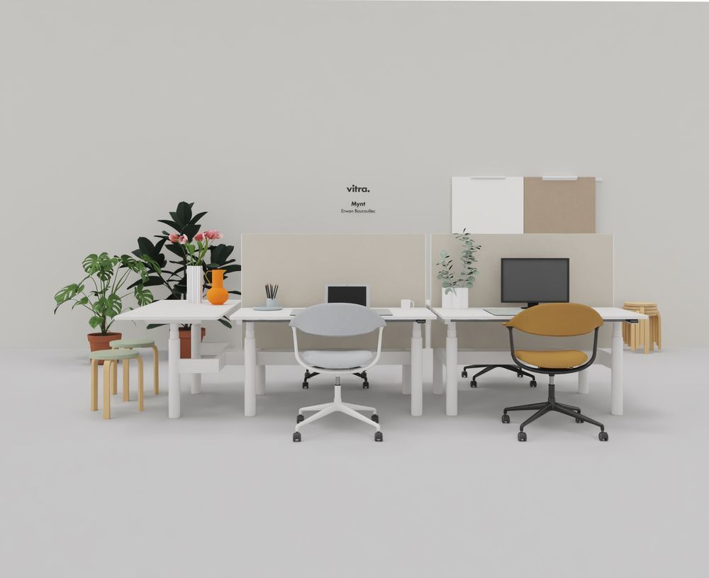 Mynt dossier et assise Plywood chaise de bureau Vitra