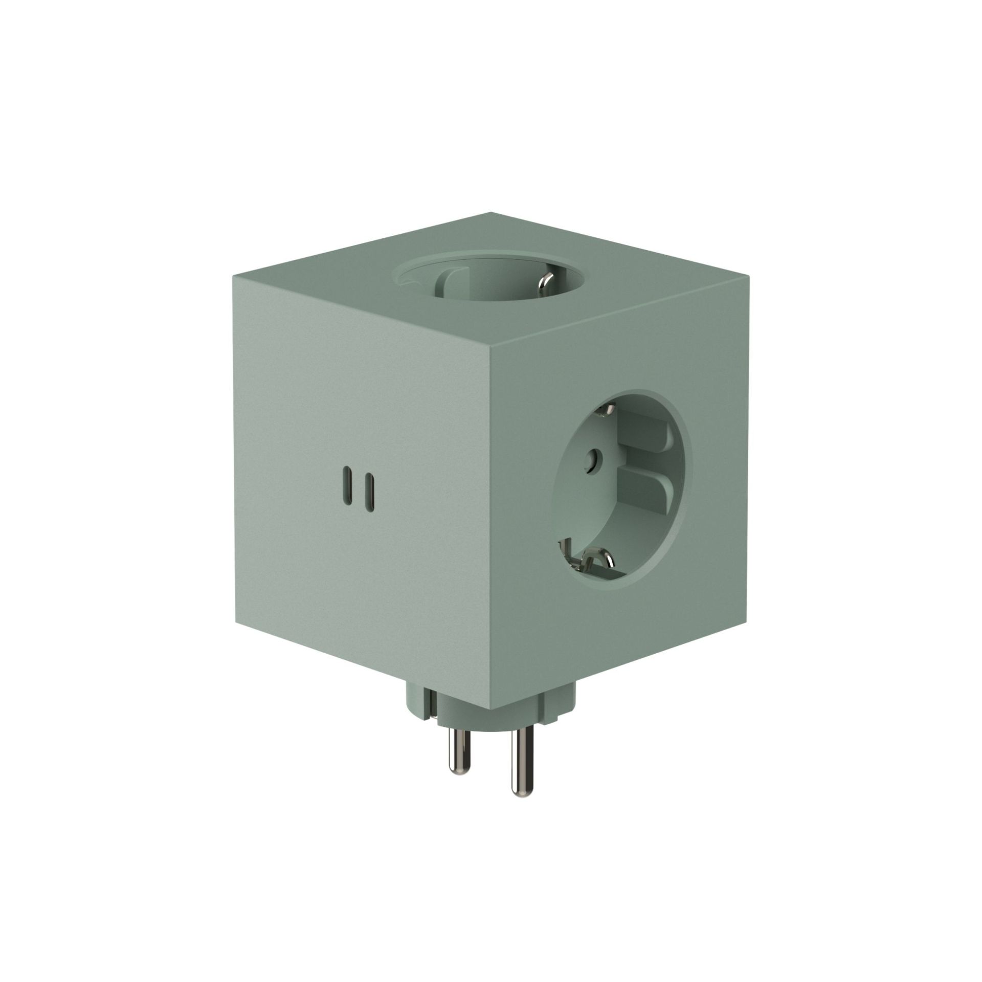Square 2 - Avolt Cube de prises avec USB-C oak green dfp Design 
