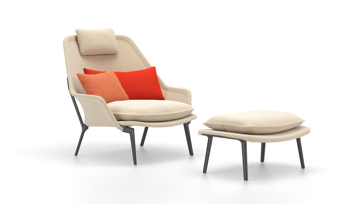 Slow Chair Ottoman Tissu Vitra 