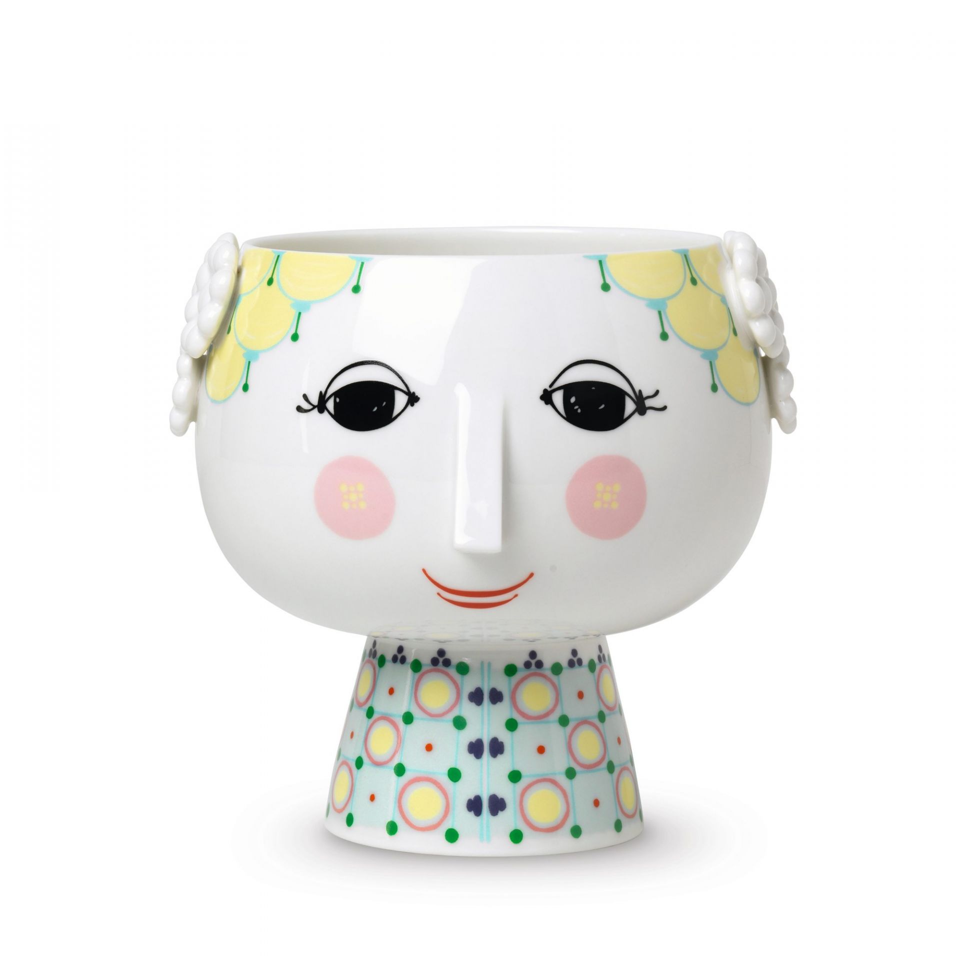 Cache-pot à pied Eva jaune 14,5 cm Bjorn Wiinblad