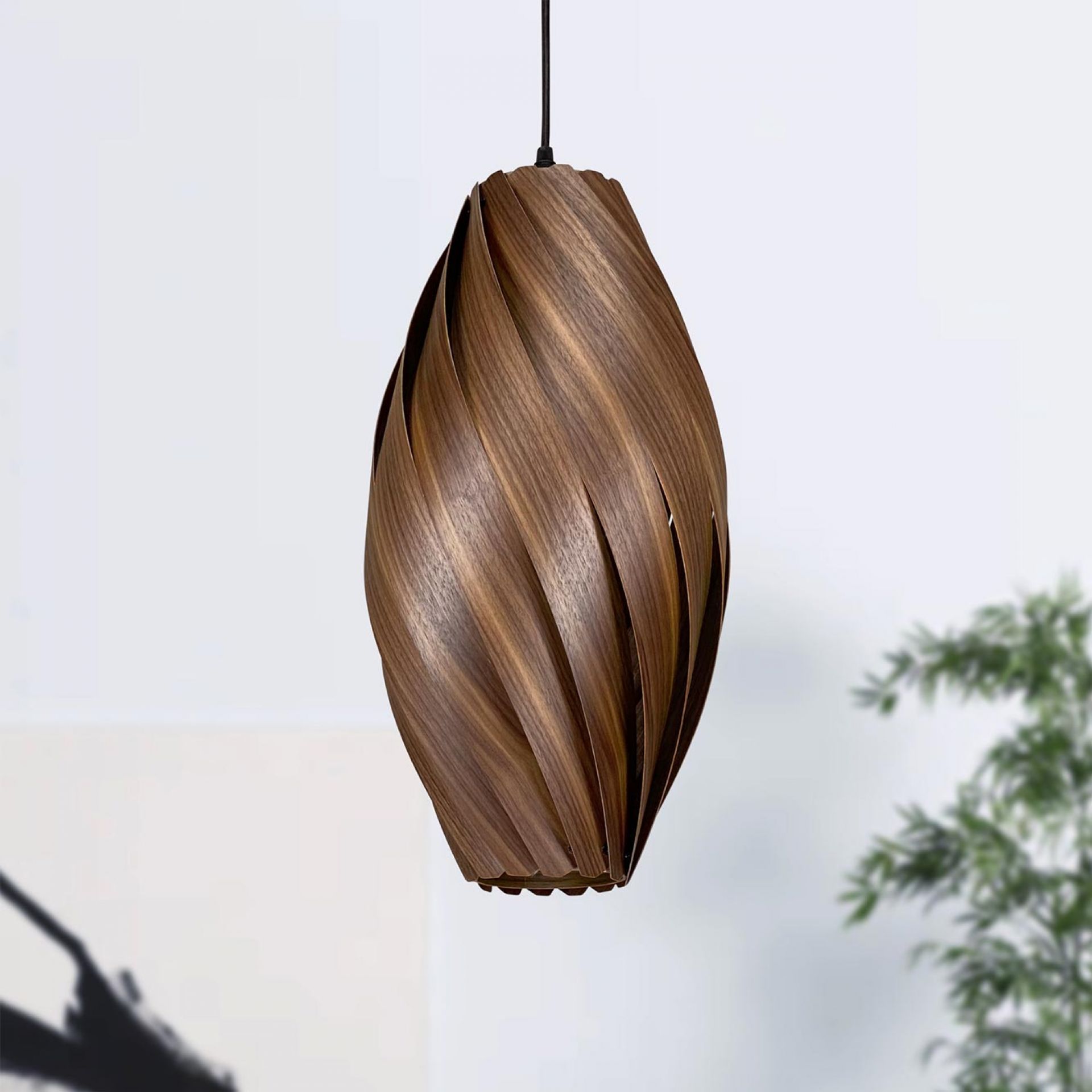 Ardére Lampe à suspendre allongée Noyer Gofurnit