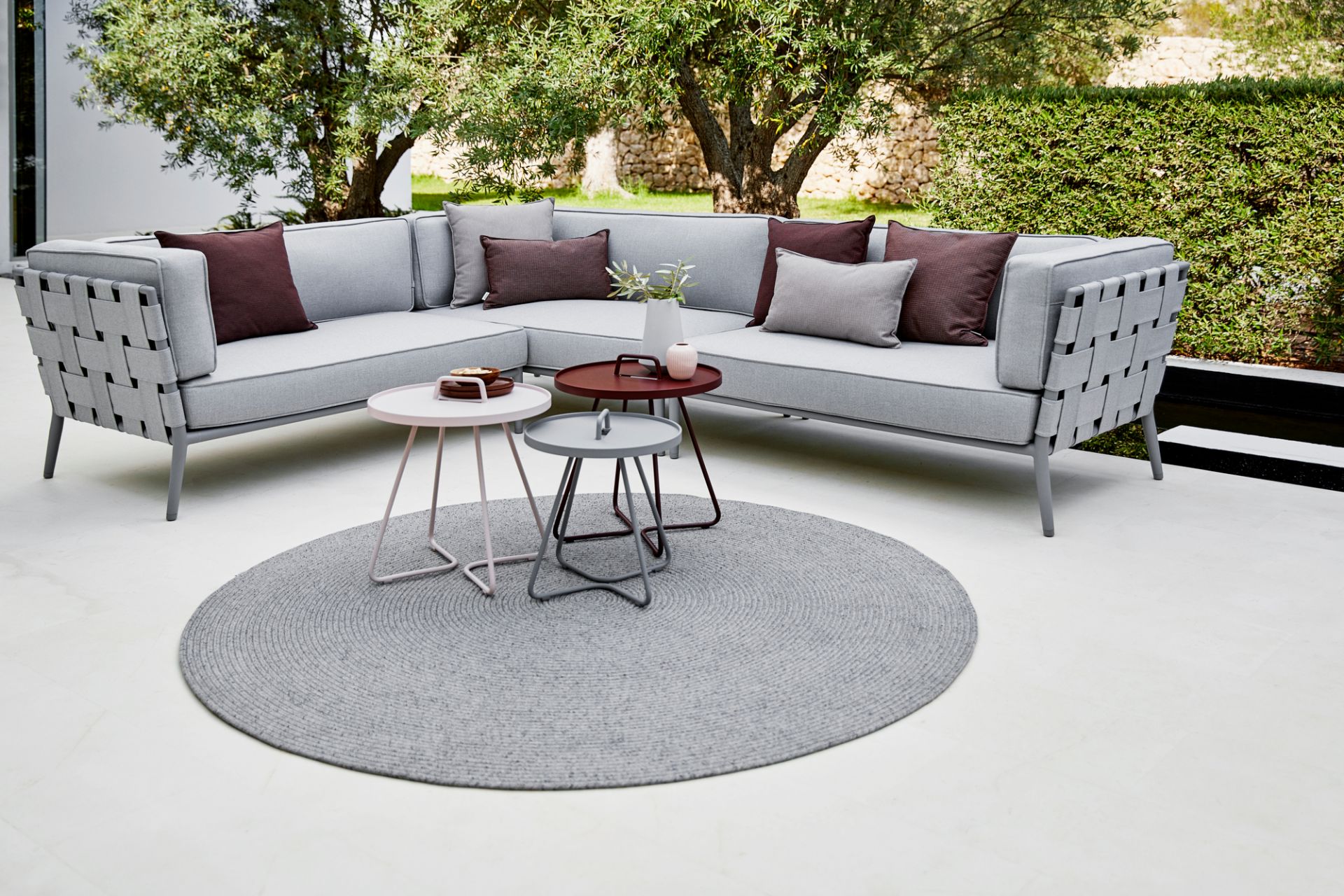 Conic AirTouch Outdoor 2 places canapé modulaire gauche gris clair Cane-Line