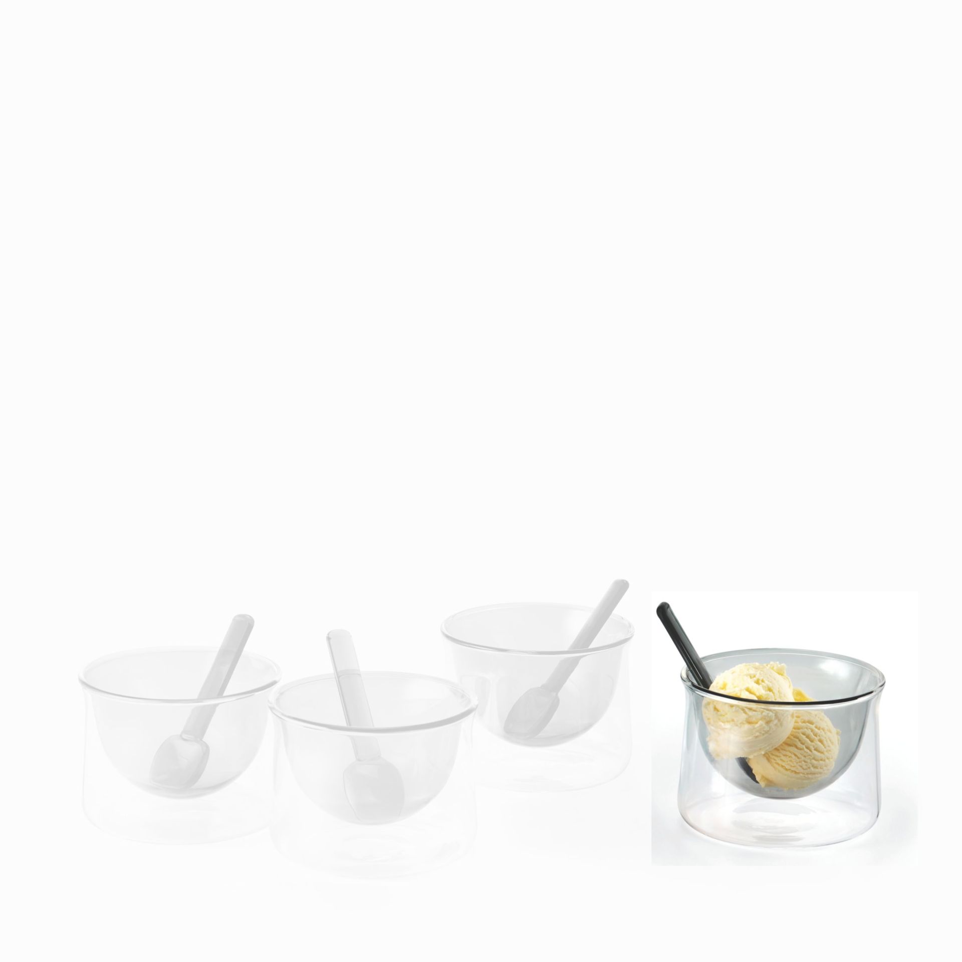 Gobelet à gelato avec cuillère Gris Philippi