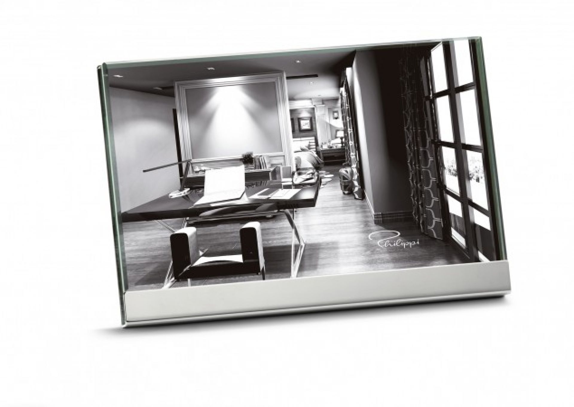 Philippi Bilderrahmen "Room" mit Schwarz-Weiß-Foto eines modernen Büros, stilvoller Fotorahmen für Wohnaccessoires.