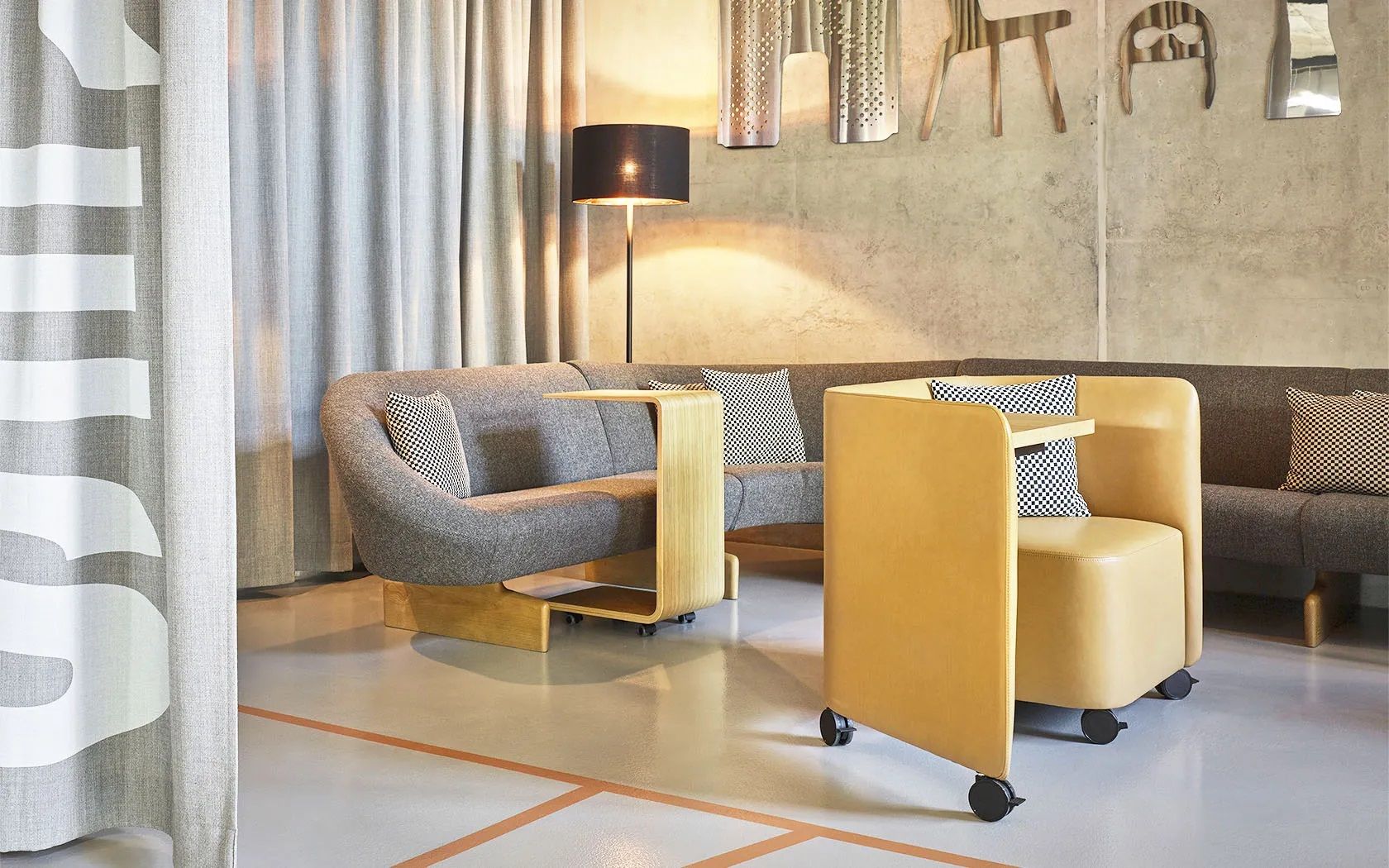 In Out Office BU2266 Panel Lounge chaise avec bureau Andreu World