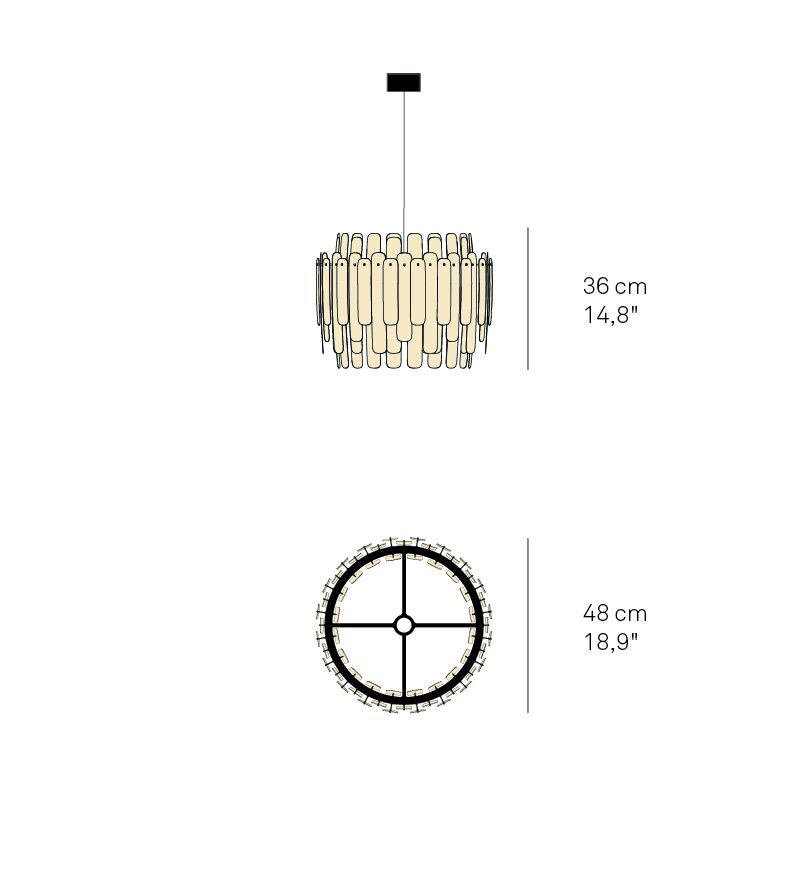 Maruja Pendant Lampe à suspendre LZF Lamps Blanc ivoire