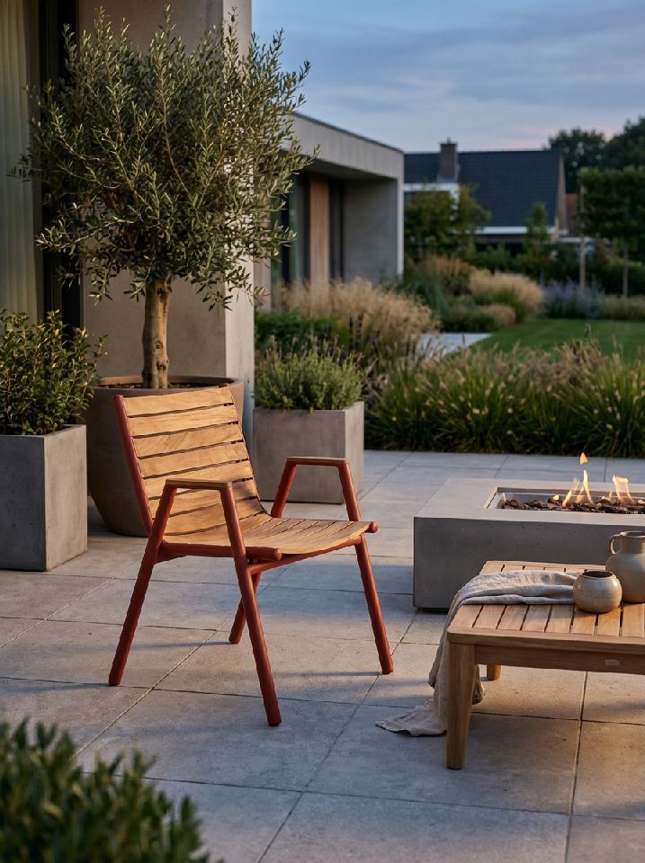 Pilotis fauteuil avec accoudoirs teck extérieur Fermob