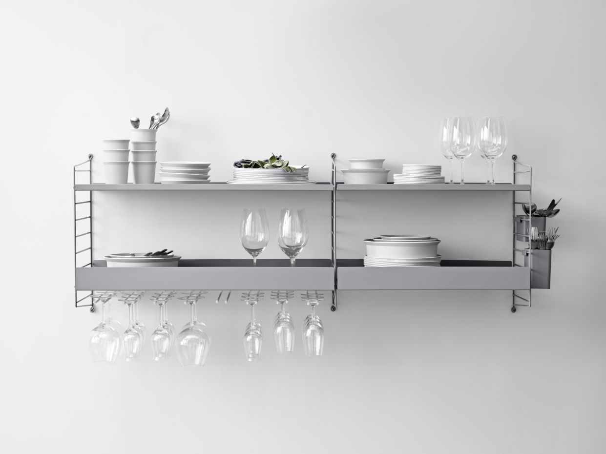 String cuisine mur système d'étagères B String Furniture  