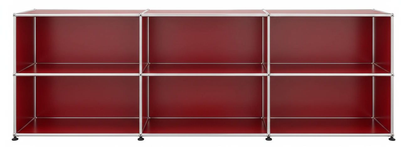 Étagère USM Haller grande ouverte rouge rubis