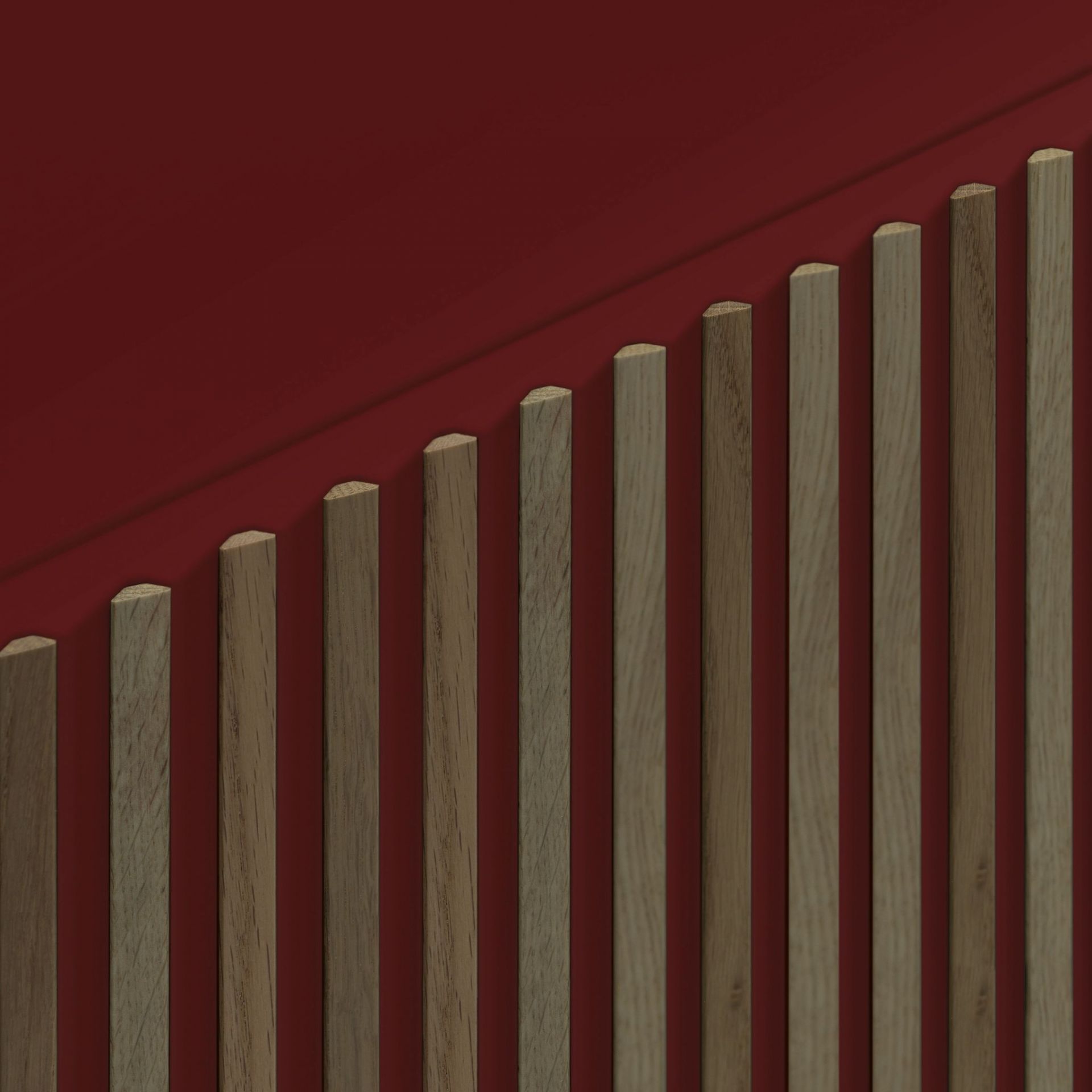 Leon Decor Buffet 4 portes bordeaux Casamania Horm Detailaufnahme der Leon Decor Anrichte in Weinrot mit Holzlamellen. Design Anrichte für Wohnzimmer.